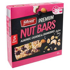 Premium Nut Bars Almond Cashew & Cranberry 5 Pack 175g